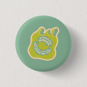 Klassiek groen winkelen ronde button 3,2 cm