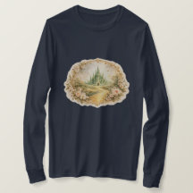 Klassiek groene kasteel lange mouw T-shirt
