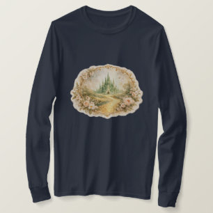 Klassiek groene kasteel lange mouw T-shirt