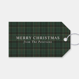 Klassiek groene ruit Kerstmis Cadeaulabel