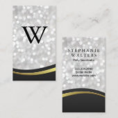 Klassiek groot monogram | Bokeh | Golfontwerp Visitekaartje (Voorkant / Achterkant)