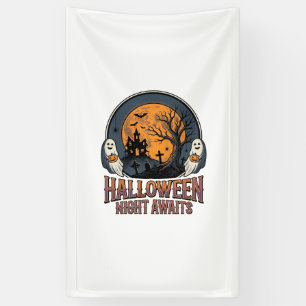 Klassiek Halloween Scene Gegraveerd Maan Spook Shi Spandoek