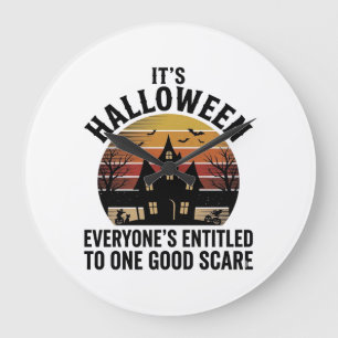 Klassiek Halloween Spokenhuis Goed Schrik T-shirt_ Grote Klok
