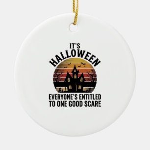 Klassiek Halloween Spokenhuis Goed Schrik T-shirt_ Keramisch Ornament