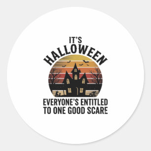 Klassiek Halloween Spokenhuis Goed Schrik T-shirt_ Ronde Sticker