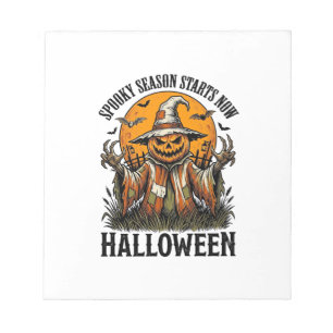 Klassiek Halloween Vogelverschrikker Pompoen Heks Notitieblok