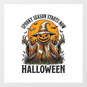 Klassiek Halloween Vogelverschrikker Pompoen Heks Raamsticker