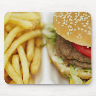 klassiek hamburger - en frietmuisblok muismat