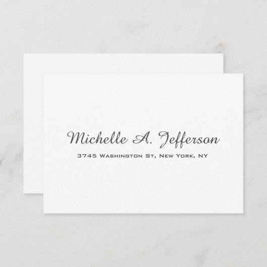 Klassiek Handschrift Creatief Trendy Wit Informatiekaartje (Voorkant / Achterkant)