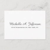 Klassiek Handschrift Creatief Trendy Wit Informatiekaartje (Voorkant)