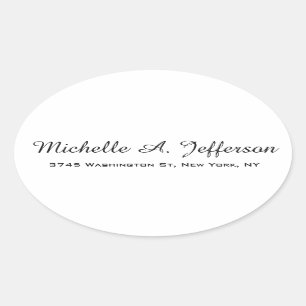 Klassiek Handschrift Creatief Trendy Wit Ovale Sticker