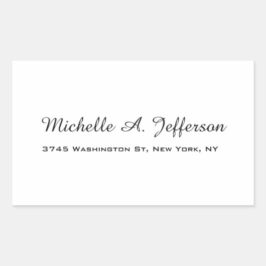 Klassiek Handschrift Creatief Trendy Wit Rechthoekige Sticker (Voorkant)