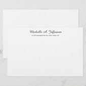 Klassiek handschrift creatieve trendy wit briefpapier (Voorkant / Achterkant)