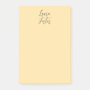 Klassiek handschrift Elegante naam Beige kleur Post-it® Notes