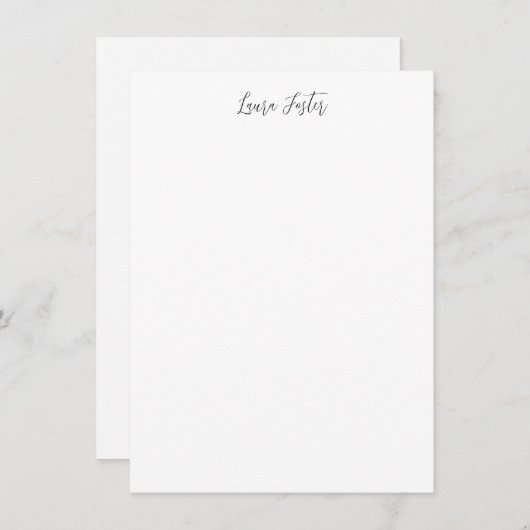 Klassiek handschrift Elegante naam zwart wit Notitiekaartje (Voorkant / Achterkant)