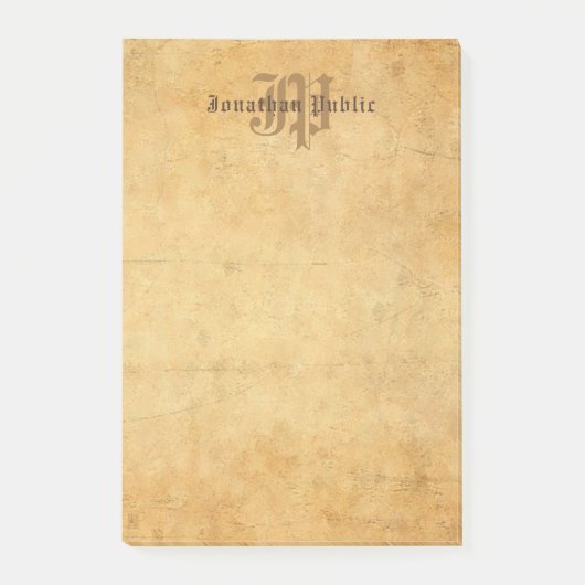 Klassiek handschrift Monogram Elegante Sjabloon Post-it® Notes (Voorkant)