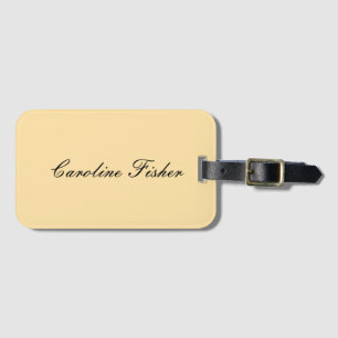Klassiek handschrift Plain Simple Beige Bagagelabel