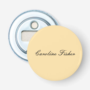 Klassiek handschrift Plain Simple Beige Button Flesopener
