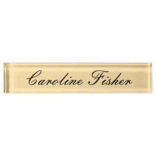 Klassiek handschrift Plain Simple Beige Naambordje