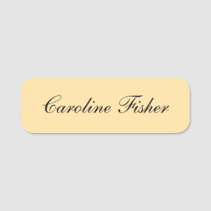 Klassiek handschrift Plain Simple Beige Naamplaatje
