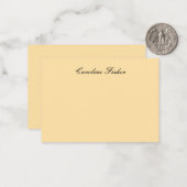 Klassiek handschrift Plain Simple Beige Notitiekaartje (Voorkant / Achterkant in situ)