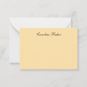 Klassiek handschrift Plain Simple Beige Notitiekaartje