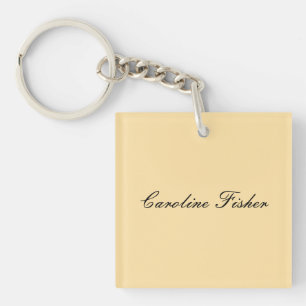 Klassiek handschrift Plain Simple Beige Sleutelhanger