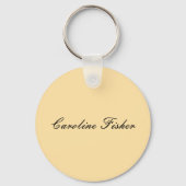 Klassiek handschrift Plain Simple Beige Sleutelhanger (Voorkant)