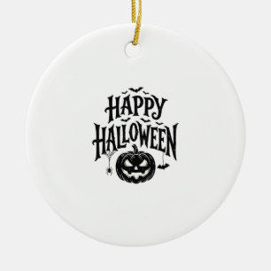 Klassiek Happy Halloween Pompoen Vleermuis Shirt D Keramisch Ornament