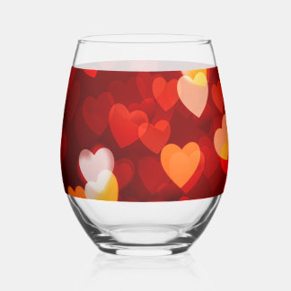 Klassiek hartpatroon voor romantische Valentijnsda Wijnglas Zonder Voet