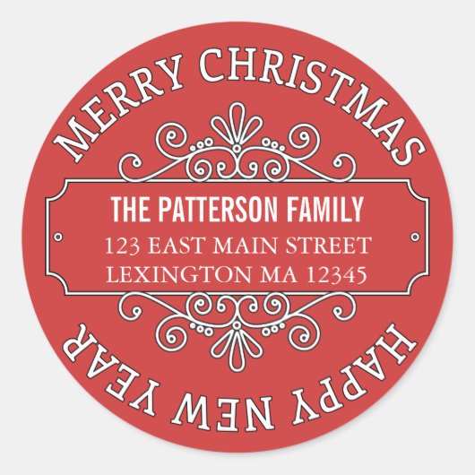 Klassiek hedendaags Merry Christmas Label (Voorkant)