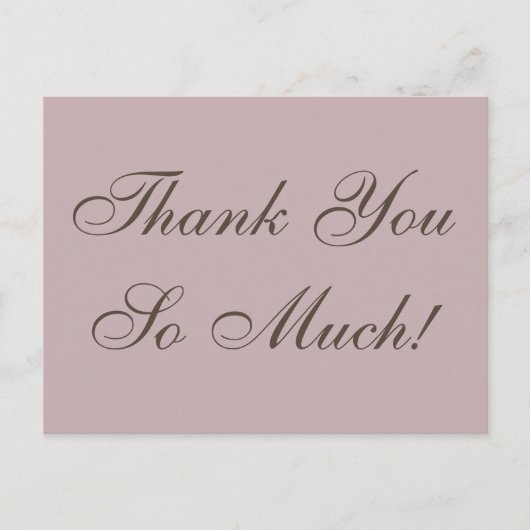 , klassiek "Heel erg bedankt!" Briefkaart (Voorkant)