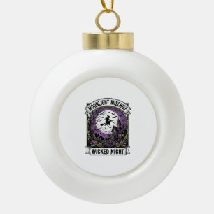 Klassiek Heksen Shirt Maanlicht Griezelige Hallowe Keramische Bal Ornament