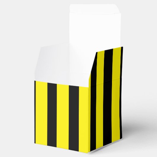 Klassiek helder geel en zwart gestreepte klassieke bedankdoosjes (Geopend)
