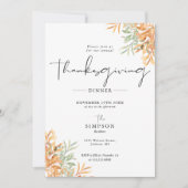 Klassiek herfst Thanksgiving diner Feestdagenkaart (Voorkant)