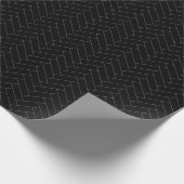 Klassiek herringbone Black Gray Pattern Cadeaupapier (Hoek)