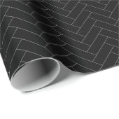 Klassiek herringbone Black Gray Pattern Cadeaupapier (Rol Hoek)