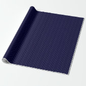 Klassiek herringbone Dark Blue Pattern Cadeaupapier (Uitgerold)