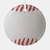 Klassiek honkbal en softbal rode stiksels glas ornament (Voorkant)