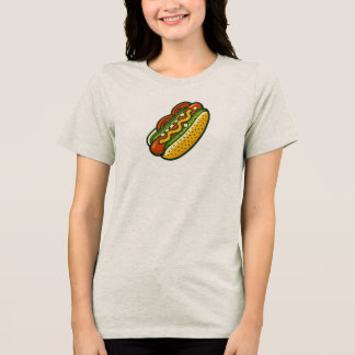 Klassiek hotdog ontwerp Tri-Blend shirt