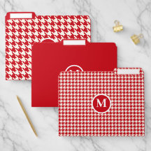 Klassiek Houndstooth Patroon Kersenrood en Wit
