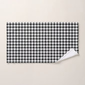 Klassiek Houndstooth-patroon: Zwart & Wit Vintage Bad Handdoek (Handdoek)