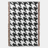 Klassiek Houndstooth-patroon: Zwart & Wit Vintage Deken (Voorkant Verticaal)