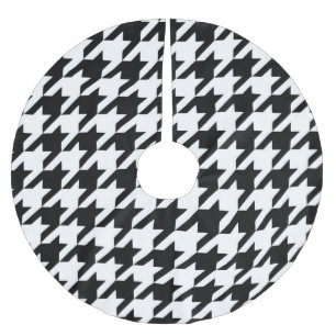 Klassiek Houndstooth-patroon: Zwart & Wit Vintage Kerstboom Rok