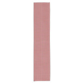 Klassiek Houndstooth Pattern in Rood en Wit Korte Tafelloper (Voorkant)