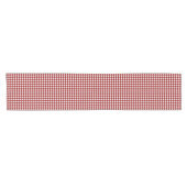 Klassiek Houndstooth Pattern in Rood en Wit Korte Tafelloper (Horizontaal)