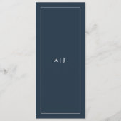 Klassiek huwelijksmonogram diner menu (Achterkant)