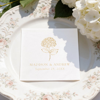 Klassiek Hydrangea Huwelijk Folie Servetten
