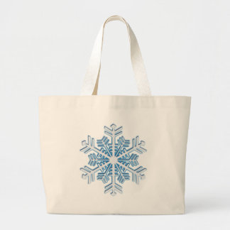 Klassiek Ijsblauw Winter Kerstsneeuwvlok Grote Tote Bag