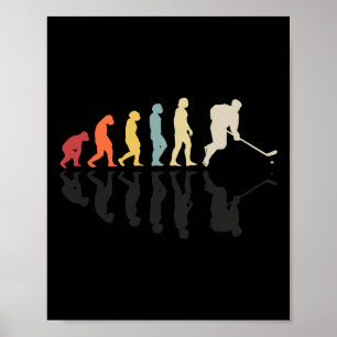 Klassiek ijshockeyspeler sportspel poster